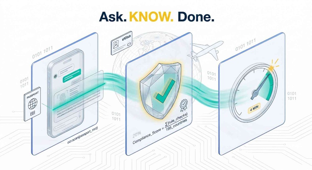 Ask. KNOW. Done. Corporate visa compliance and processing in minutes