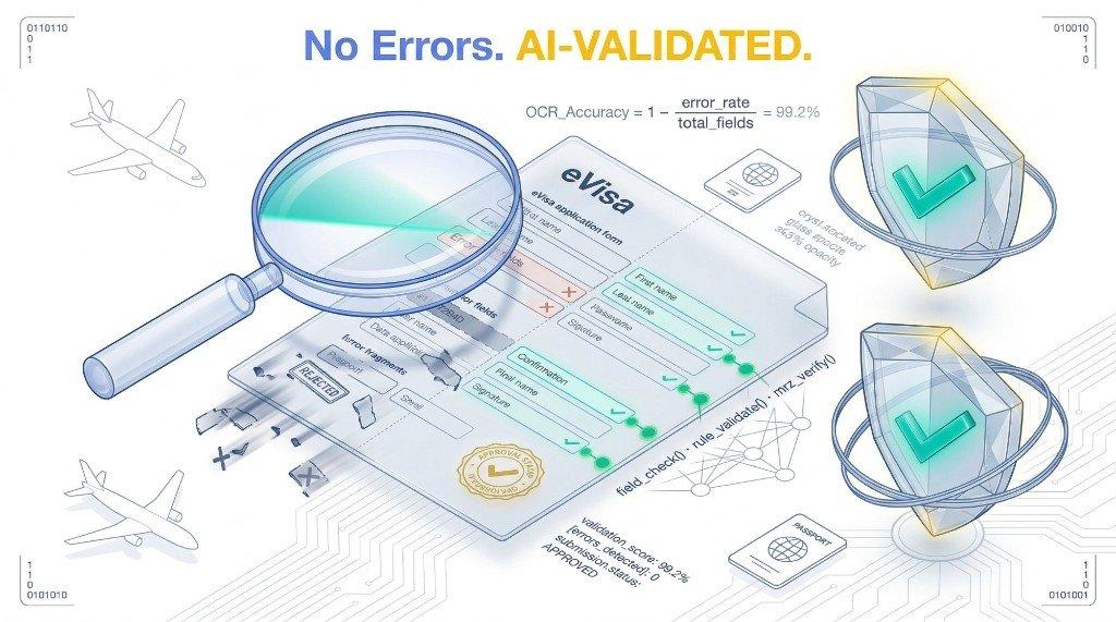 No Errors. AI-Validated. , eVisa application validation